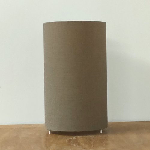 Lampe tube taupe effet textile déco scandinave naturelle lampe de chevet et d’ambiance artisanale française