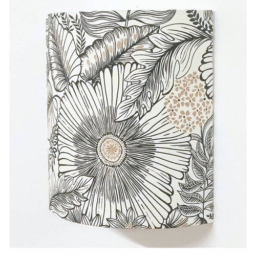 Applique murale fleurs noir or décoration chic art déco luminaire floral chambre, salon, entrée