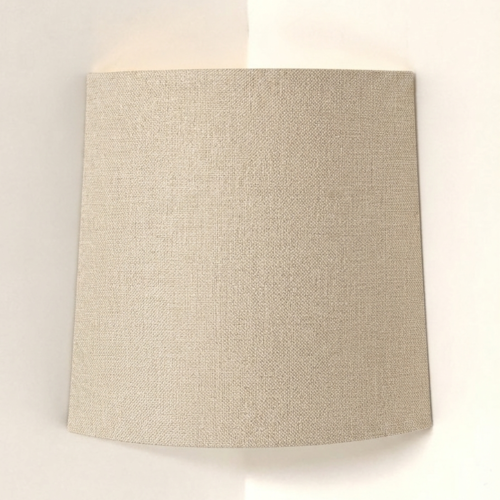 Applique murale d’angle trapèze écru effet textile – luminaire mural design, déco naturelle, scandinave, japandi, bohème