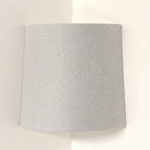 Applique murale d’angle trapèze gris clair effet textile – luminaire mural design, déco moderne, scandinave, japandi, contemporaine
