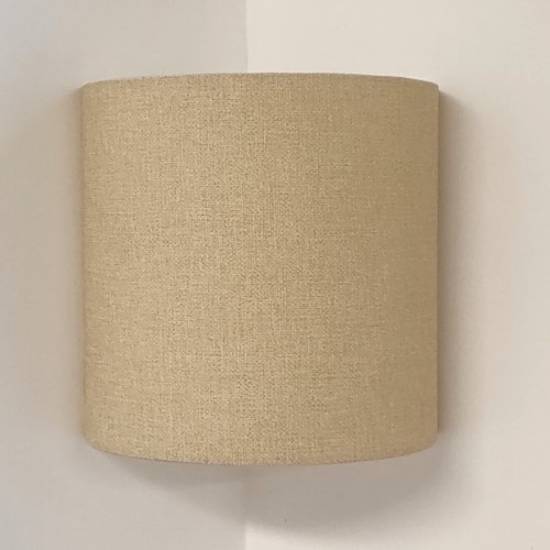 Applique murale d'angle demi-lune sable effet textile, luminaire déco naturel, cocooning et bord de mer