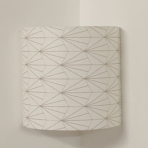 Applique murale d’angle demi-lune art déco or et argent, luminaire chic pour salon, chambre et entrée