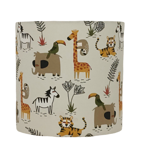 Applique murale d’angle safari animaux de la savane – lampe chambre bébé enfant, déco jungle, girafe éléphant zèbre tropical