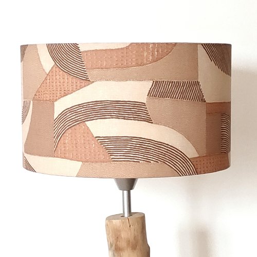 Abat-jour terracotta géométrique – décoration chaleureuse chic, luminaire salon chambre, ambiance naturelle et contemporaine