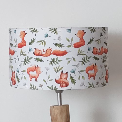 Abat-jour enfant renards – chambre bébé & enfant, déco forêt nature, bohème scandinave, cadeau naissance