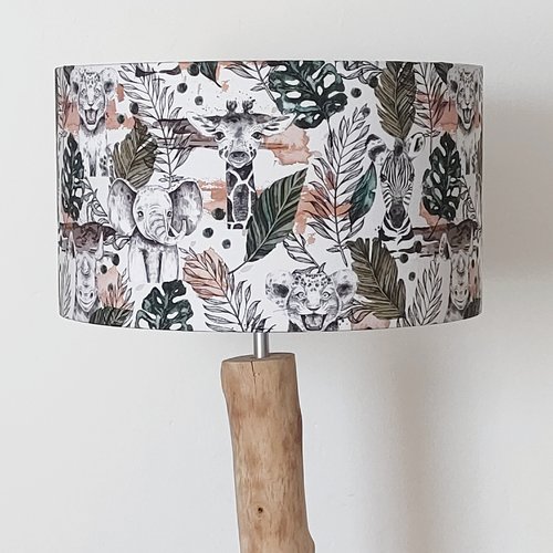Abat-jour enfant jungle – déco chambre bébé, animaux sauvages, safari, tropical, nature, bohème, cadeau