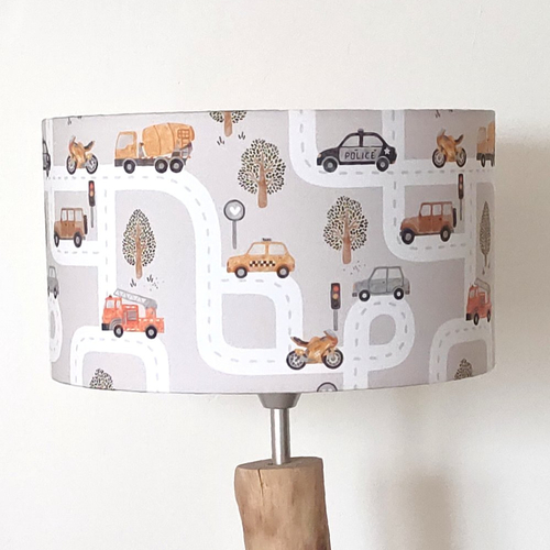 Abat-jour enfant voitures & véhicules – déco chambre garçon, pompiers, police, moto, circuit, cadeau