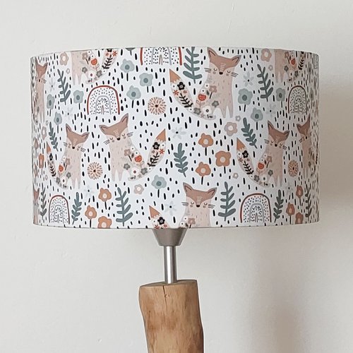 Abat-jour renards arcs-en-ciel – déco chambre bébé enfant, forêt, animaux, scandinave, bohème, lampe de chevet, idée cadeau