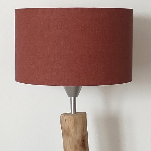 Abat-jour terracotta effet textile – luminaire déco bohème, naturel et contemporain – décoration intérieure, lampe de chevet, salon