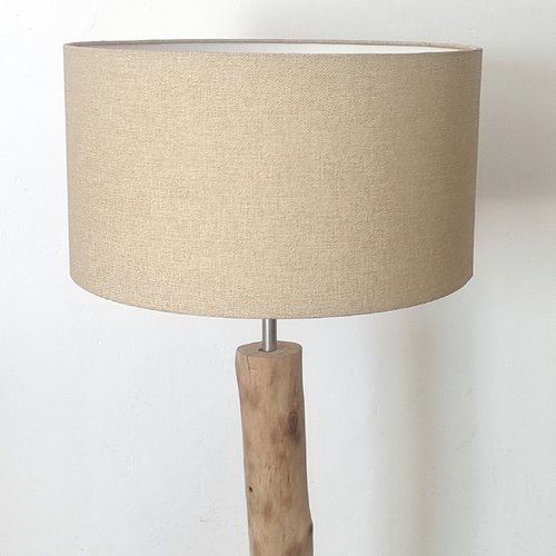 Abat-jour sable effet textile – luminaire déco naturel, bord de mer, bohème et scandinave – décoration intérieure, lampe de chevet
