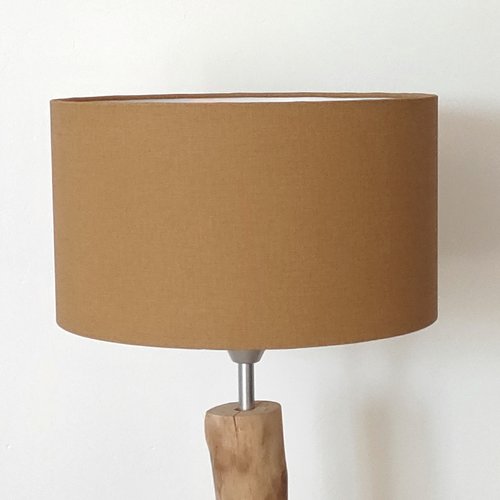 Abat-jour ocre effet textile – luminaire déco bohème, vintage, méditerranéen et contemporain – décoration intérieure, lampe chevet