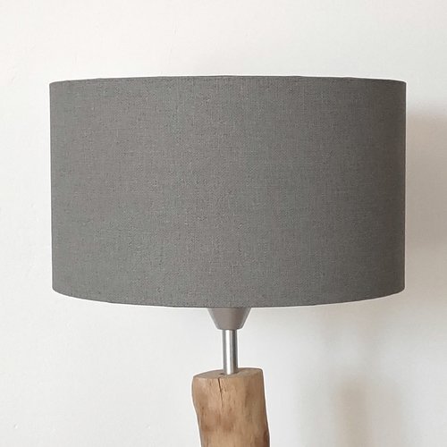 Abat-jour gris foncé effet textile – luminaire déco intérieure moderne, industriel, minimaliste et contemporain – lampe de chevet
