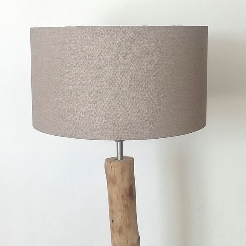 Abat-jour beige effet textile – luminaire déco intérieure naturel, bohème, scandinave et contemporain – lampe de chevet