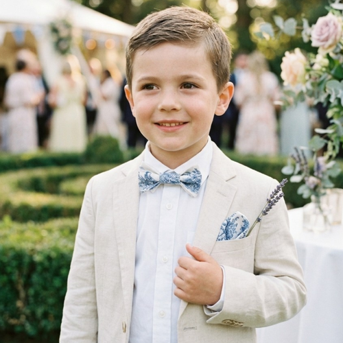 Nœud papillon réglable enfant en toile de jouy coton, 10 couleurs au choix, mariage baptême communion champêtre
