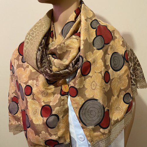 Foulard tissu et dentelle