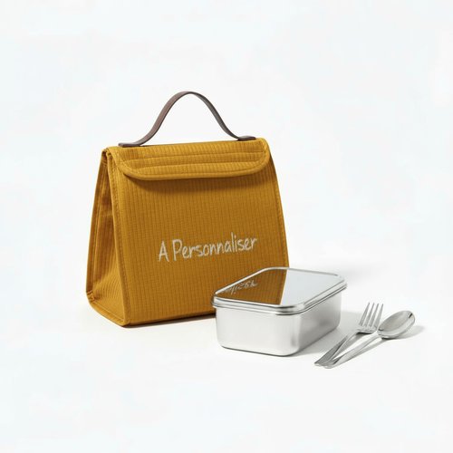 Glaciere isotherme en velours moutarde