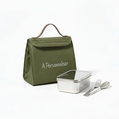 Glaciere isotherme en velours kaki