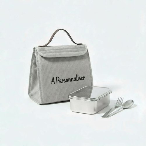 Glaciere isotherme en velours gris souris