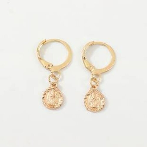 Hoops créoles gold filled 18k petites médailles accumulation stacking
