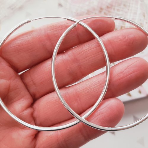 Créoles argent 925 poinçonné xxl 6cm