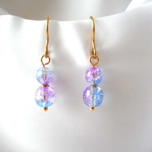 Boucles d'oreilles en verre tchèque éblouissantes.