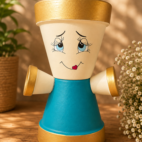 Pot de fleur bonhomme