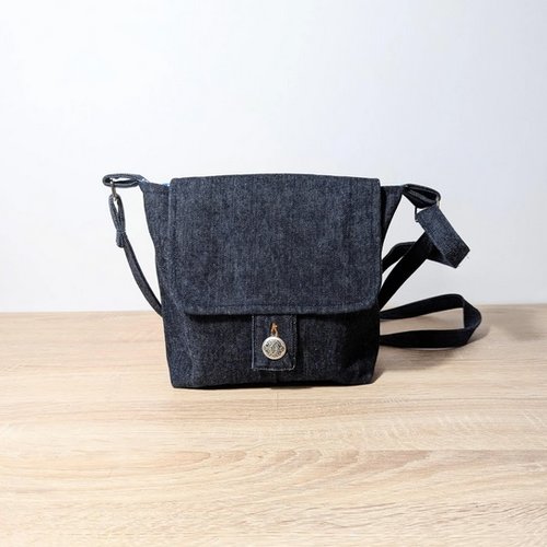 Sac besace jean recyclé, promenade, upcycling, adapté aux grandes tailles, fait-main en france