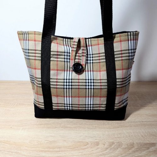 Sac tartan, porté épaule, pièce unique fabriquée en france