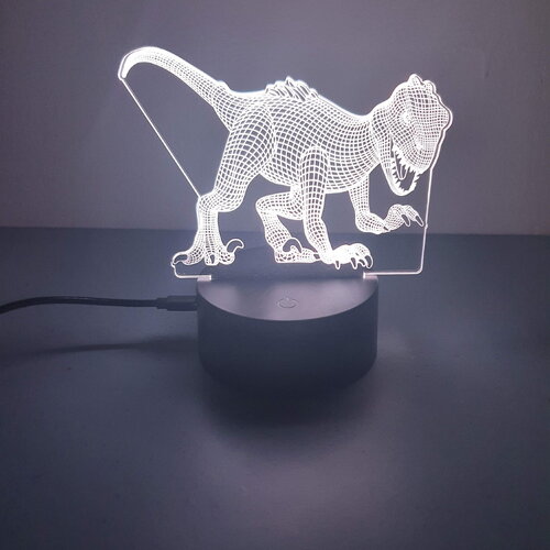 Veilleuse lampe 3d en acrylique inspiré  de dinosaure theropode - une idée cadeau originale !