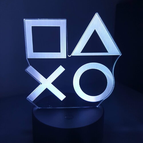Veilleuse lampe 3d en acrylique inspiré du logo playstation - une idée cadeau originale !