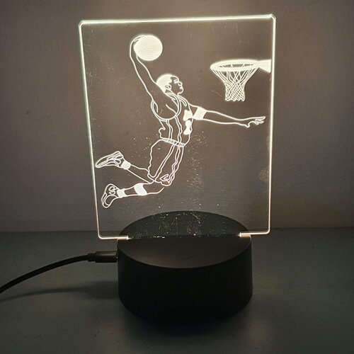 Veilleuse lampe 3d en acrylique thème basket - une idée cadeau originale !