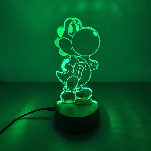 Veilleuse lampe 3d en acrylique inspiré de yoshi - une idée cadeau originale !