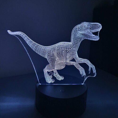 Veilleuse lampe 3d en acrylique inspiré  de dinosaure tyrannosaure - une idée cadeau originale !
