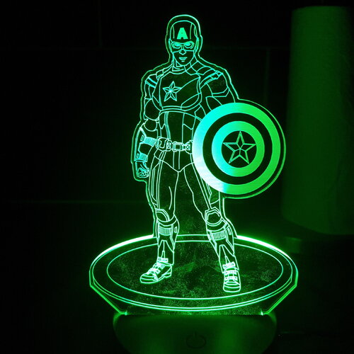 Veilleuse lampe de chambre captain america - une idée cadeau originale !
