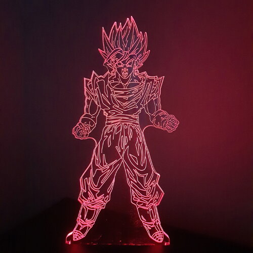 Veilleuse lampe 3d en acrylique inspiré  de sangoku - une idée cadeau originale !