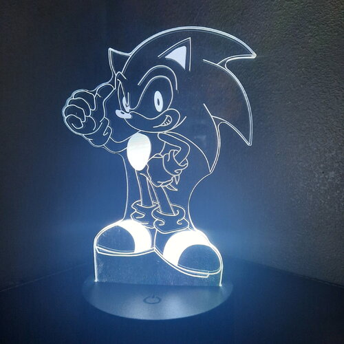 Veilleuse lampe 3d en acrylique inspiré  de sonic - une idée cadeau originale !