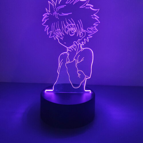 Veilleuse lampe 3d en acrylique inspiré  de kirua zoldik (hunter x hunter) - une idée cadeau originale !