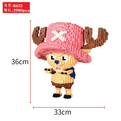 Grande figurine à construire en mini bloc - 20 modèles au choix - modèle chopper - one piece