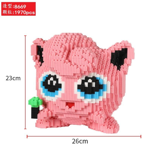 Grande figurine à construire en mini bloc - 20 modèles au choix - modèle rondoudou - pokemon
