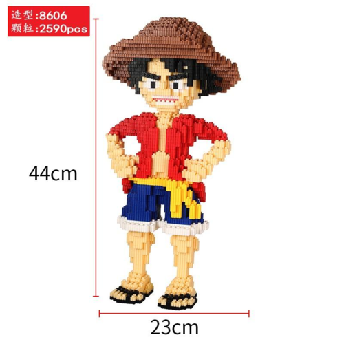 Grande figurine à construire en mini bloc - 20 modèles au choix - modèle luffy - one piece