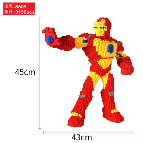 Grande figurine à construire en mini bloc - 20 modèles au choix - modèle iron man