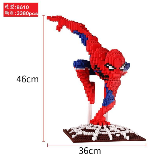 Grande figurine à construire en mini bloc - 20 modèles au choix - modèle spider man