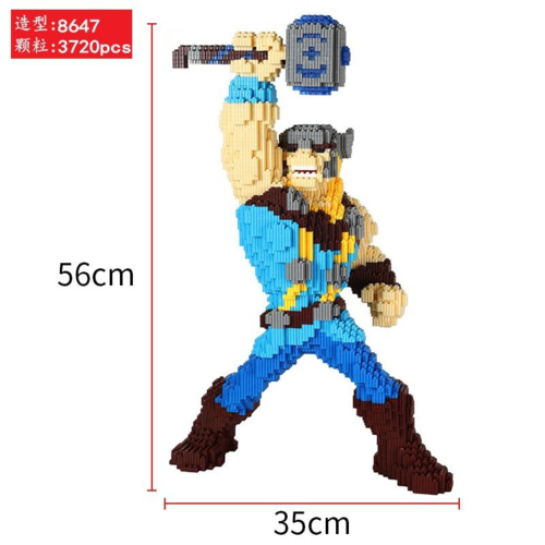 Grande figurine à construire en mini bloc - 20 modèles au choix - modèle thor