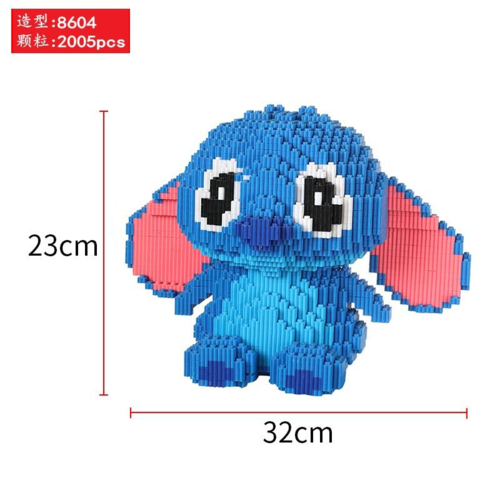 Grande figurine à construire en mini bloc - 20 modèles au choix - modèle stitch oreilles baissées