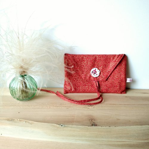 Pochette tissu "arabesques dorées"