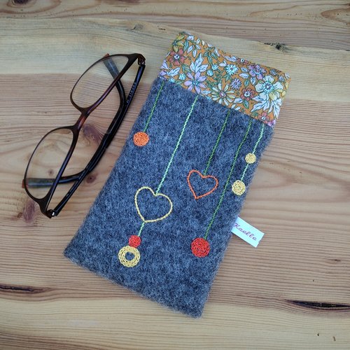 Etui à lunettes en laine "féerie de lanternes"