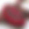 1 plastron collier faux col broderie perle tissu strass rouge doré déco/vêt/sac hippy chic !