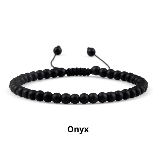 Bracelet perles naturelles sur un cordon réglable style shambala