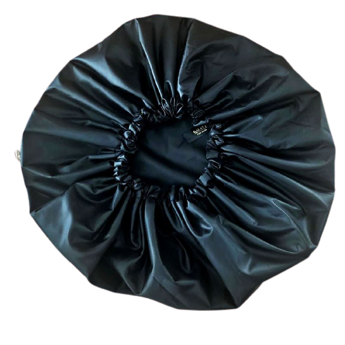 Bonnet de douche  noir imperméable lavable et réutilisable