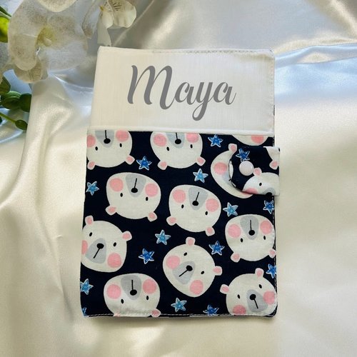 Protège carnet de santé molletonné ourson
